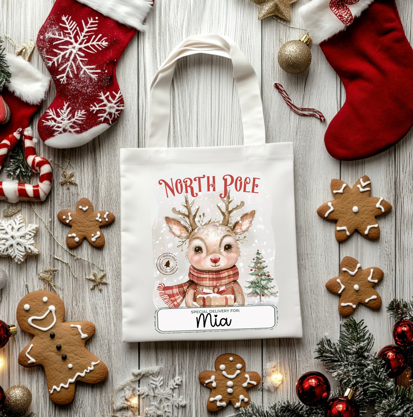 personalised Christmas tote bags