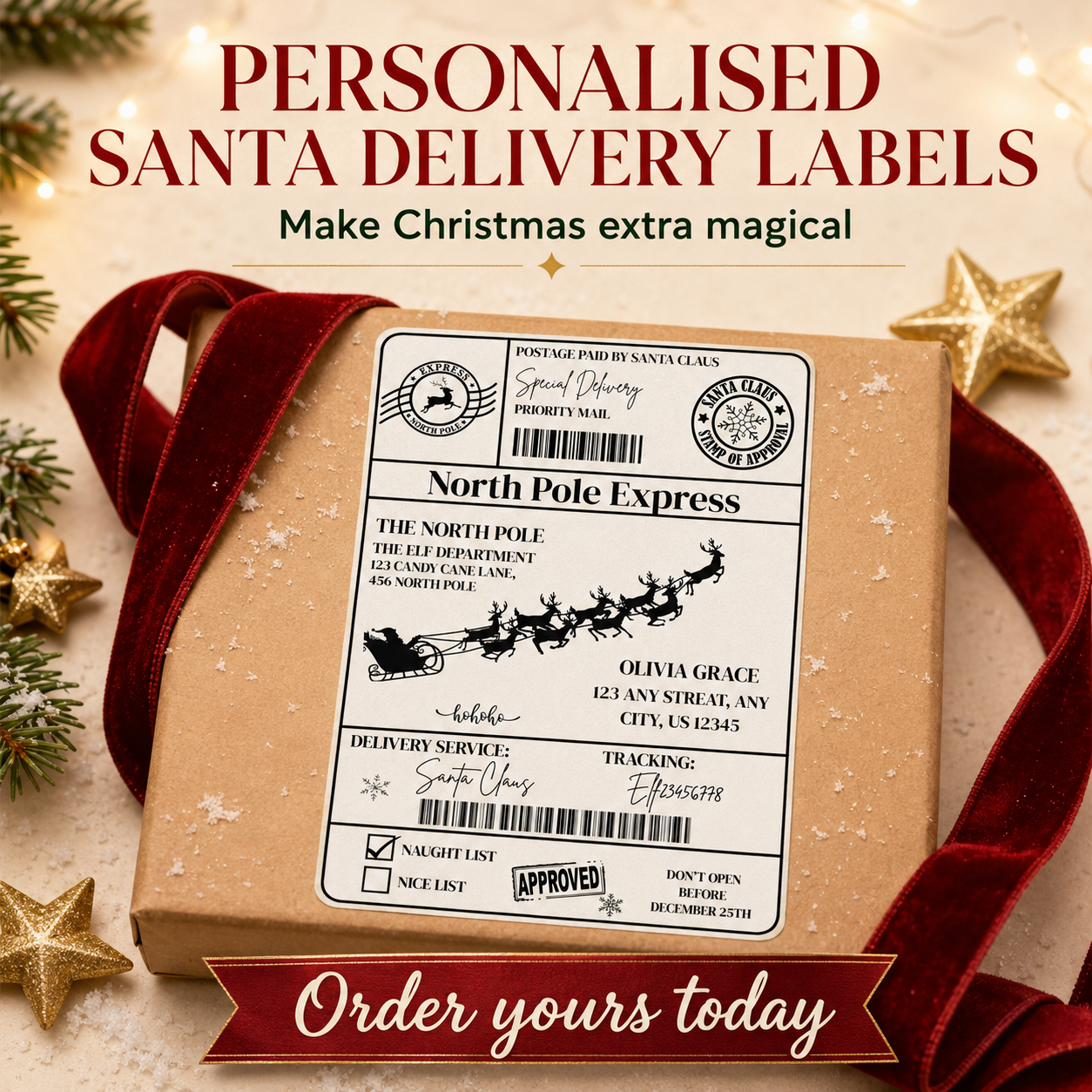 Personalised Santa Label