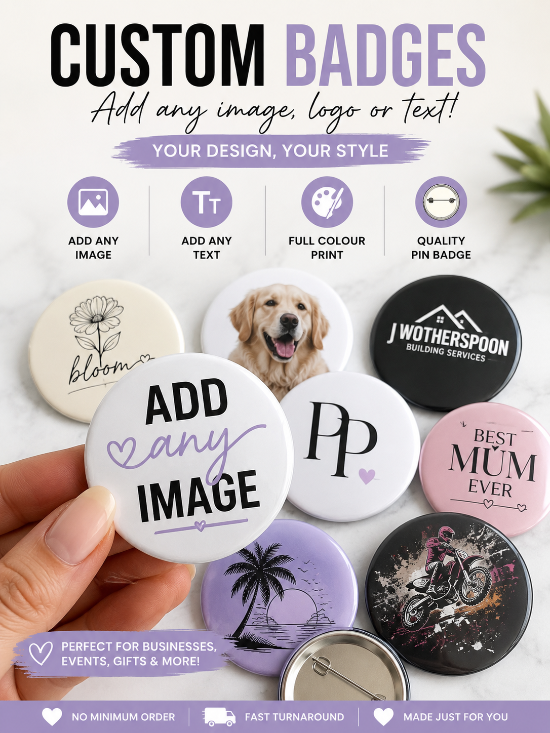 Custom Badges |Add your own image ,Logo.,or text