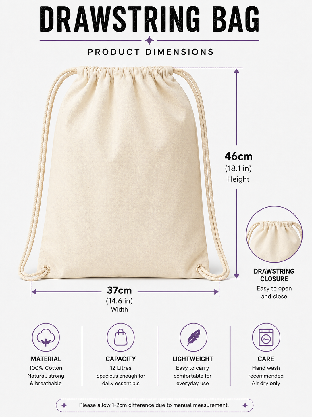 BOO Ghost Halloween Drawstring Bag – 100% Cotton | Trick or Treat Bag