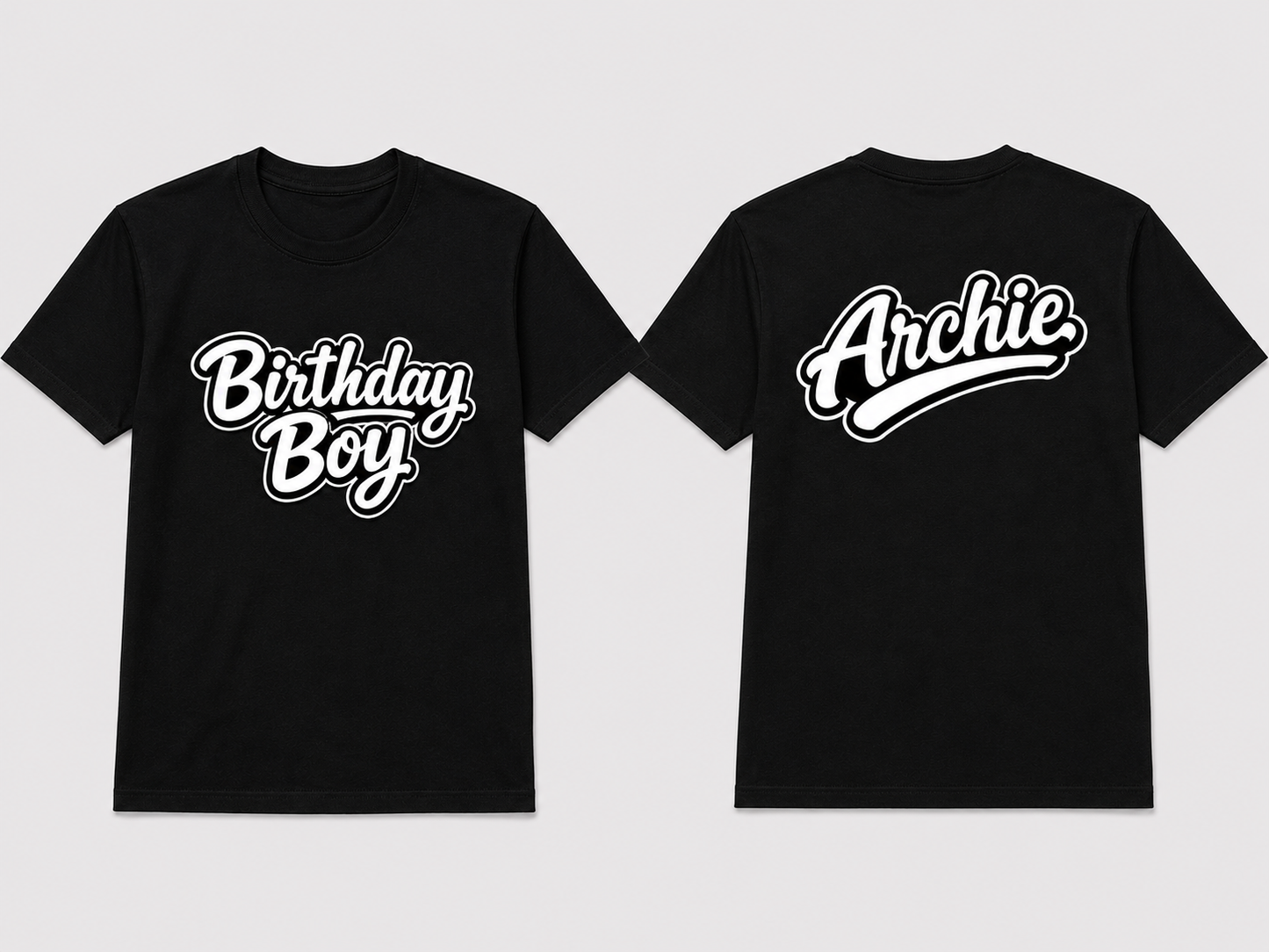 personalised Birthday boy T-shirts custom name on the back