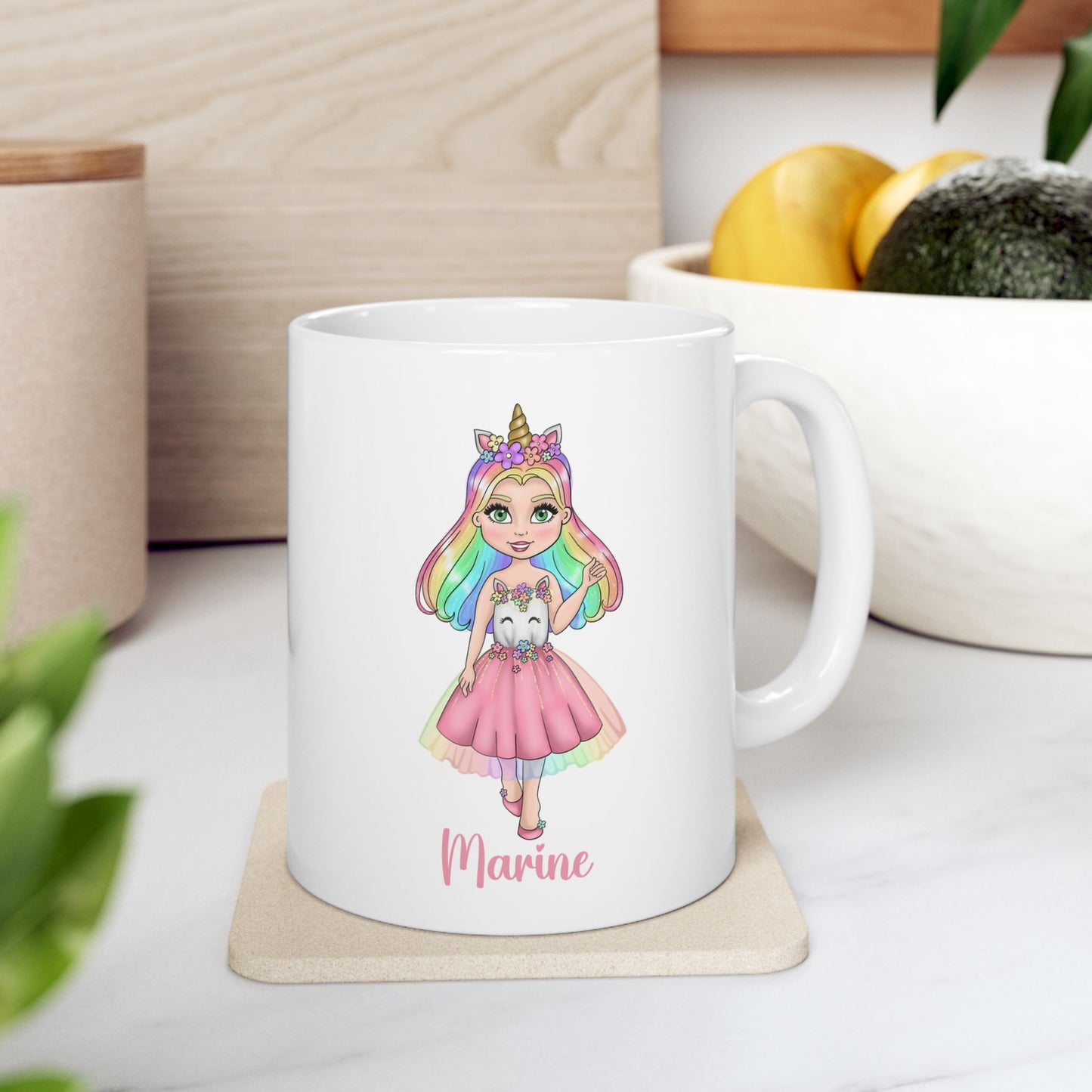 Personalised unicorn girl mug gifts