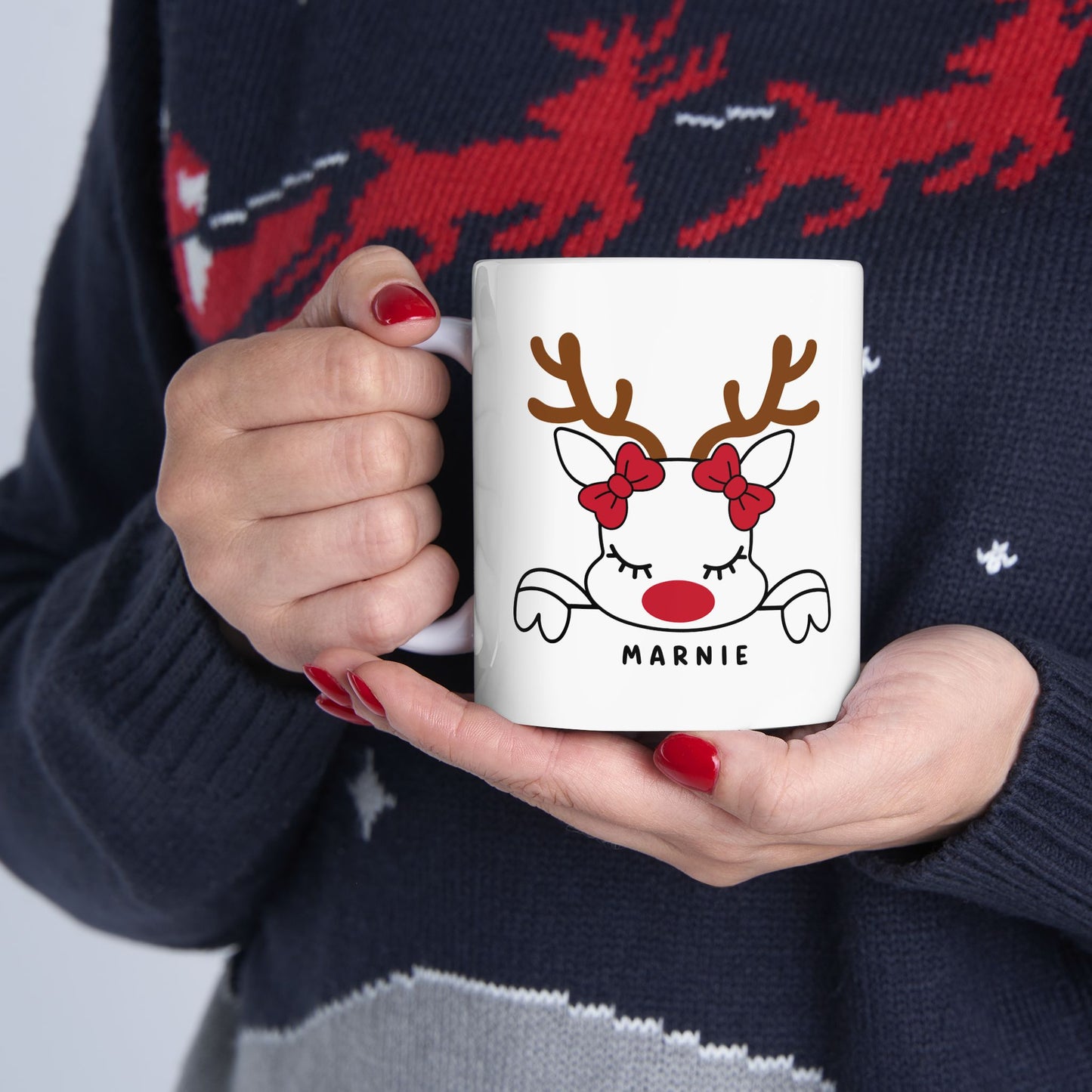 personalised reindeer mug gifts