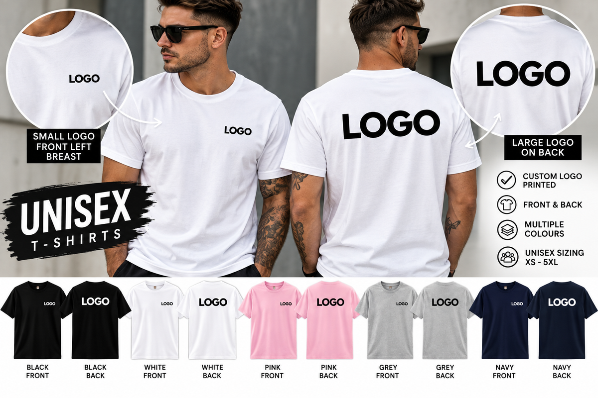 custom logo t-shirts prints front and back