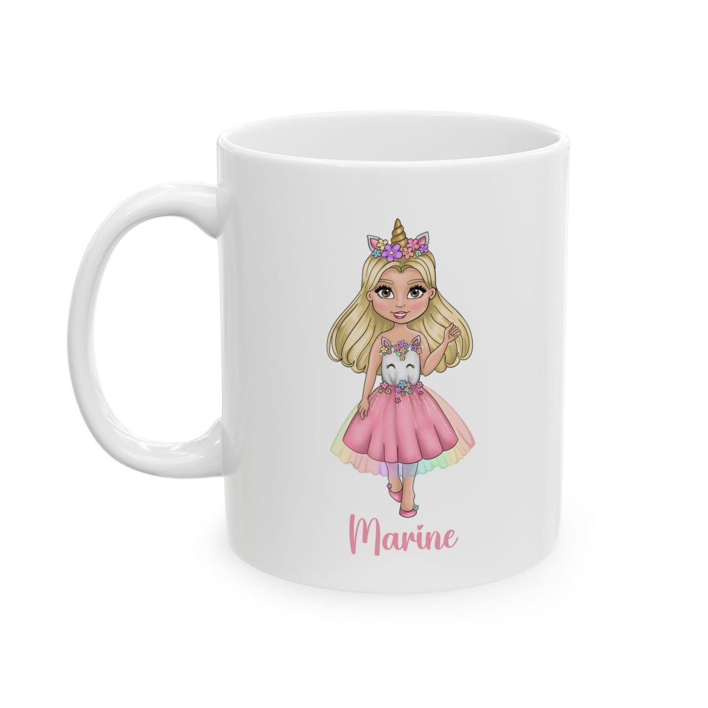 Personalised unicorn girl mug gifts