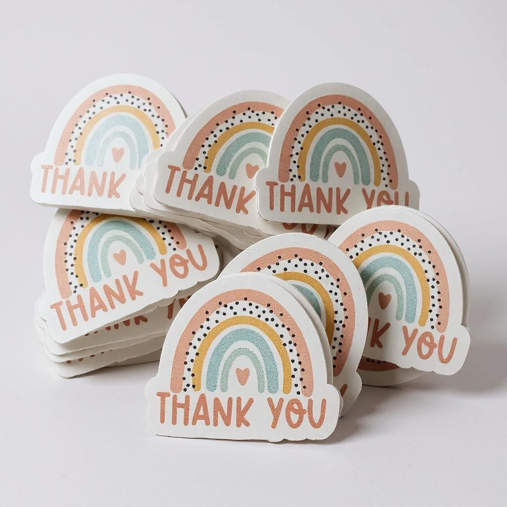 30 pack rainbow thank you stickers
