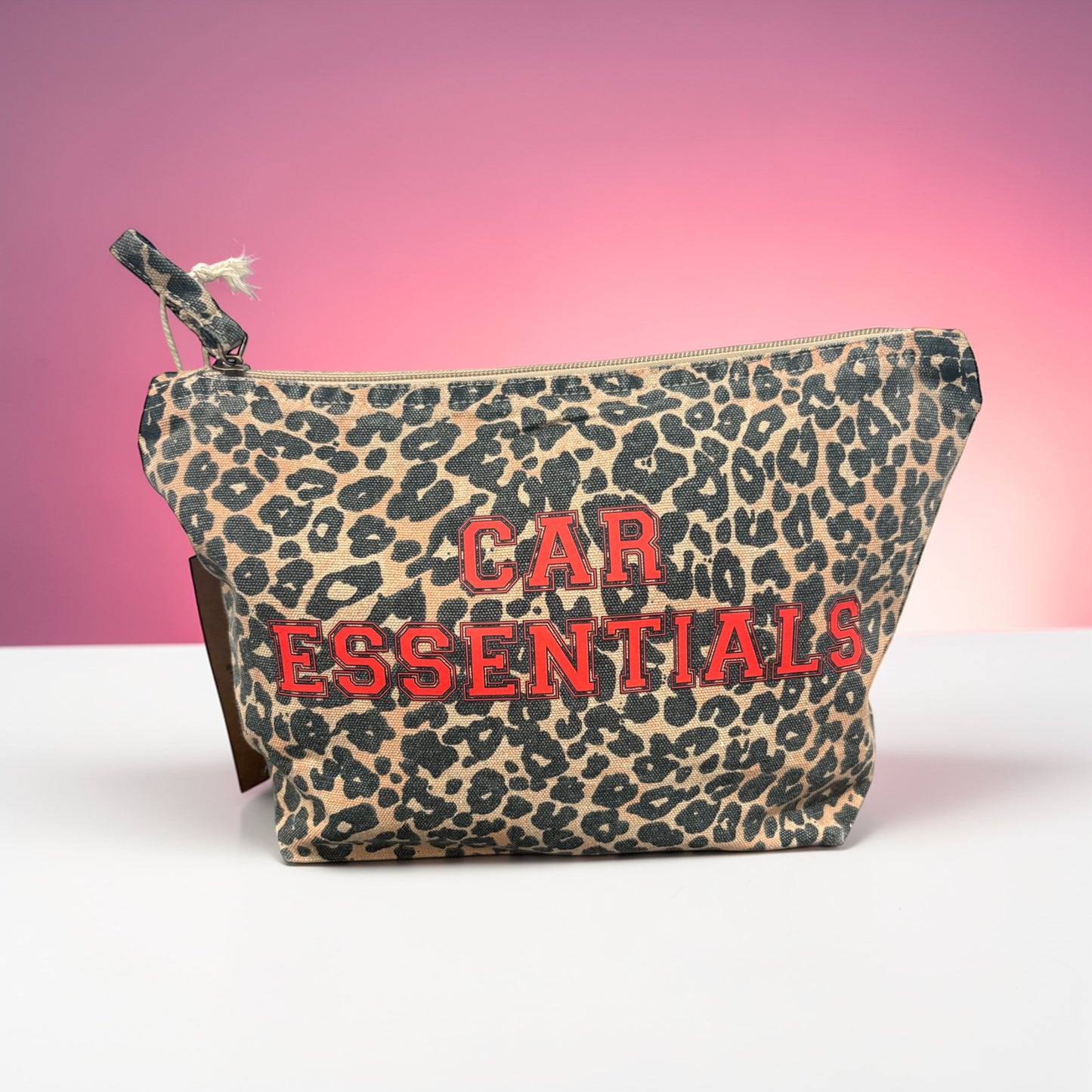 Car Essentials leopard print pouch