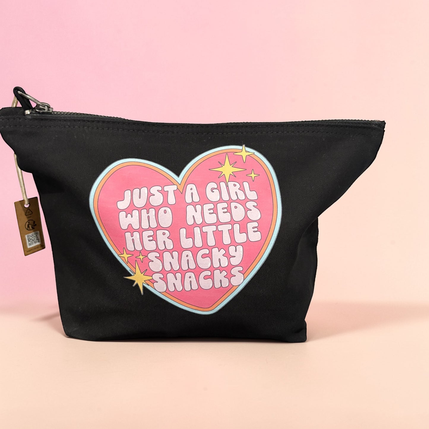 Just a girl who needs her little snacky snacks " pouch bag