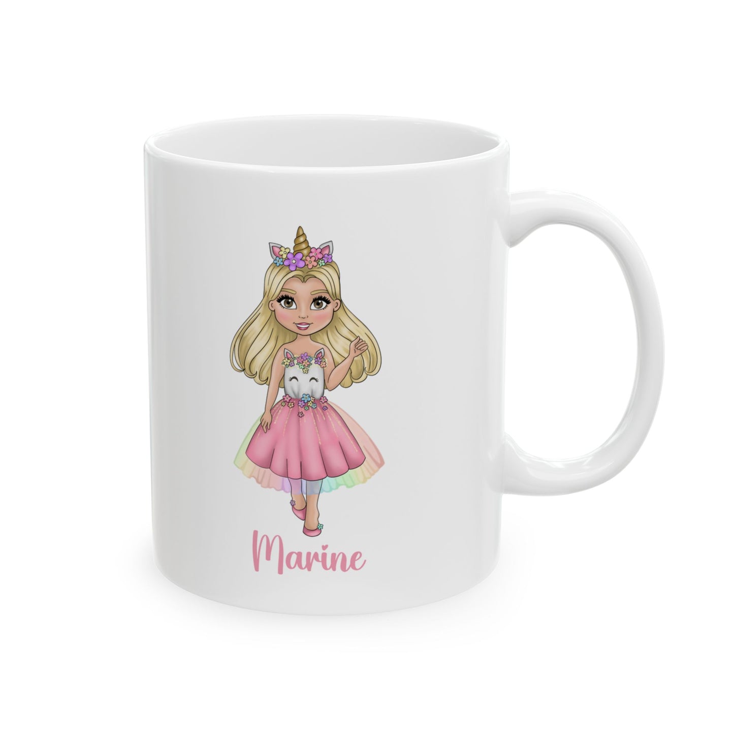 Personalised unicorn girl mug gifts