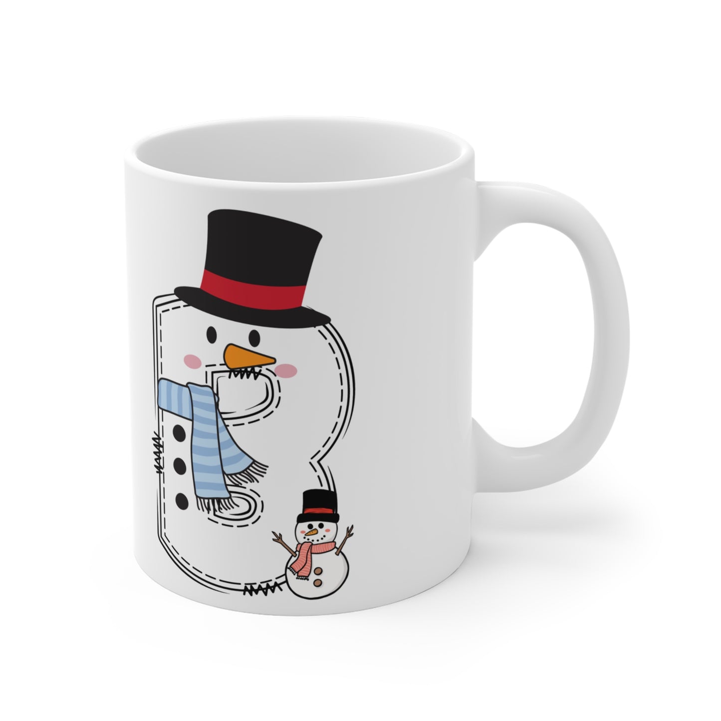 festive snowman initial mug gifts