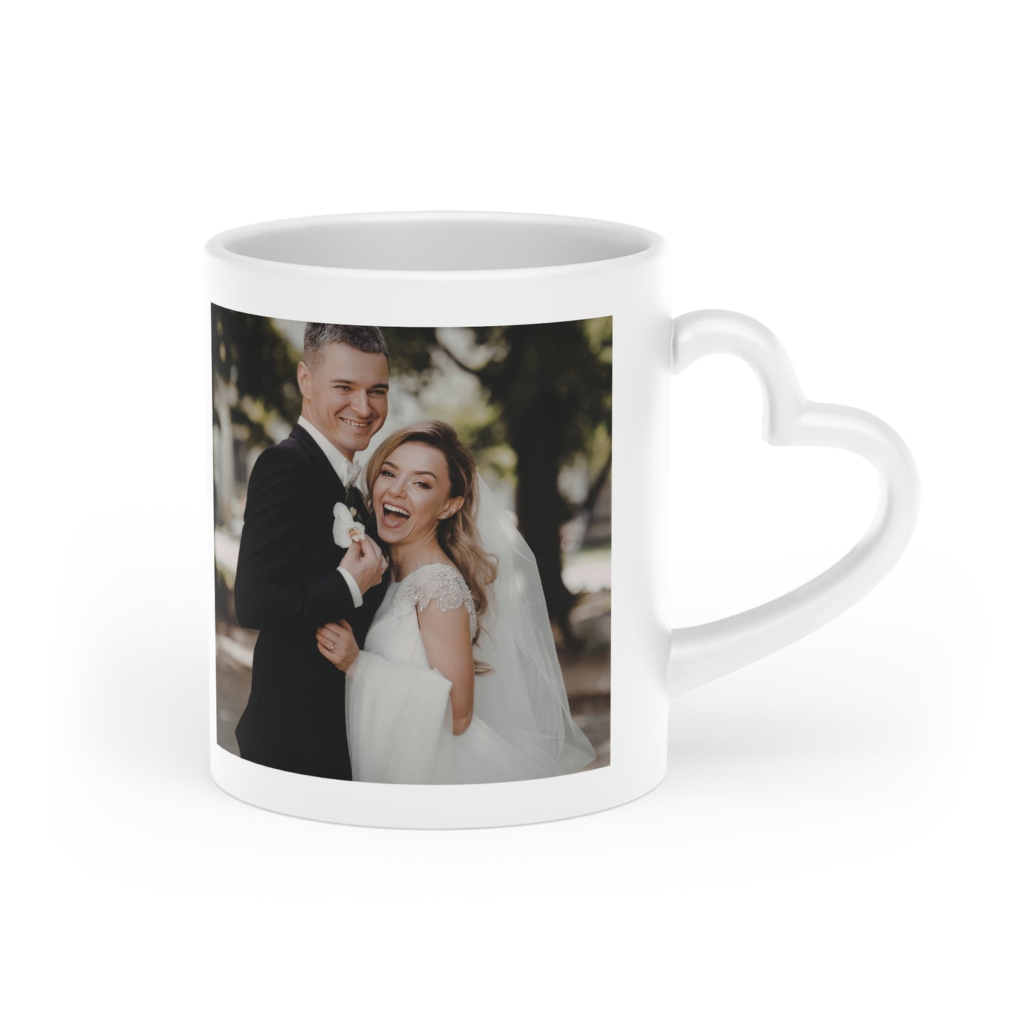 Personalised Heart Handled Photo mug