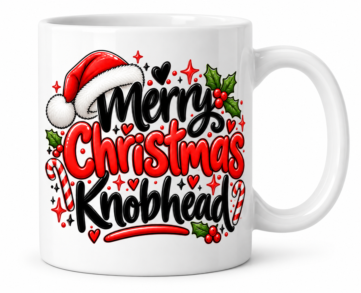 Merry Christmas Knobhead 11 oz ceramic mug gifts adult humor
