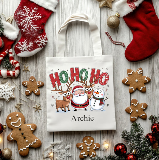 HO HO HO  personalised Christmas tote bags