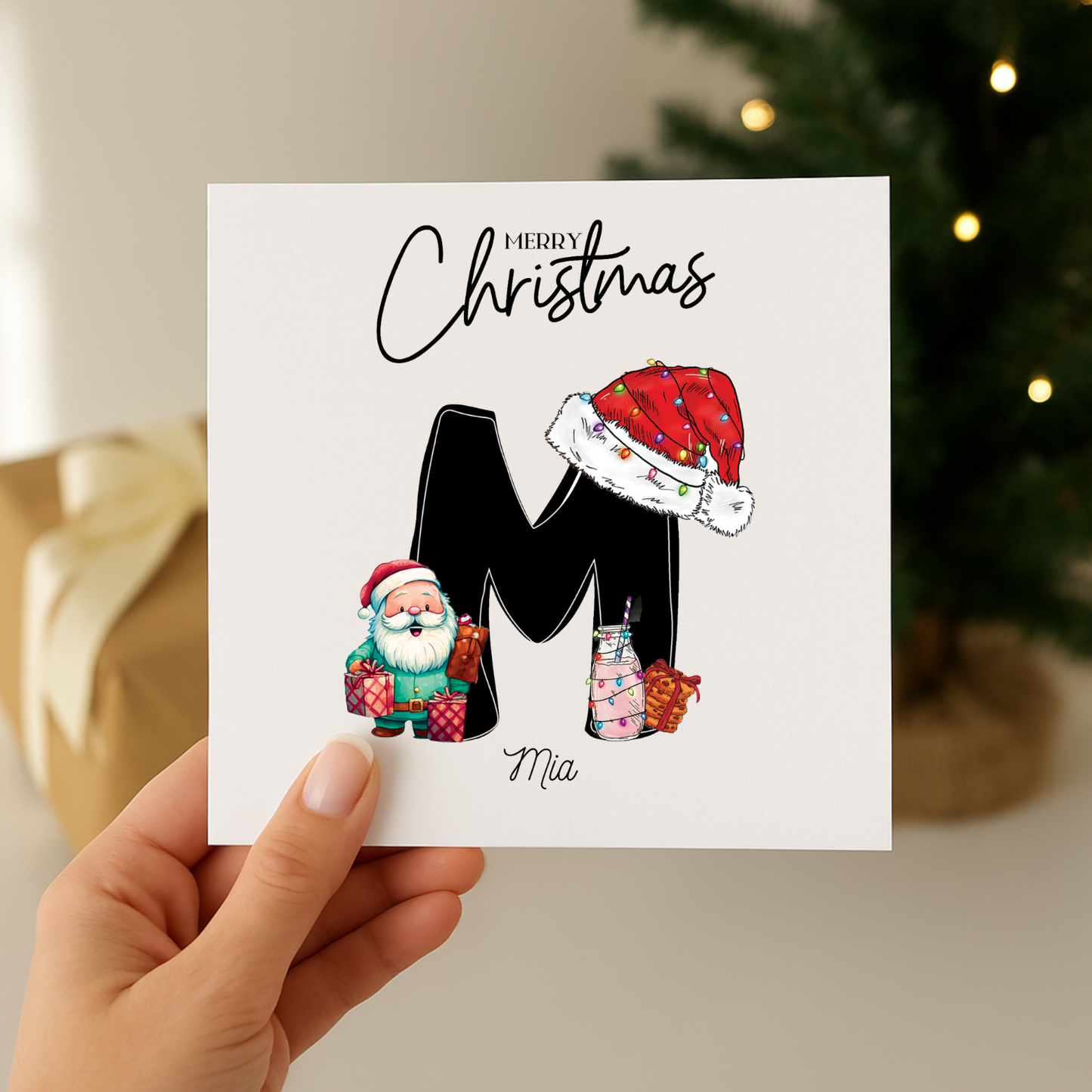 personalised alphabet christmas greeting cards