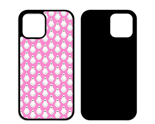 Pink ghost phone case design
