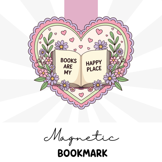 Books are my happy place ,magnetic book marks