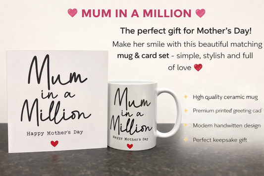 mum in a million Happy mothers day mug gifts mug card gift