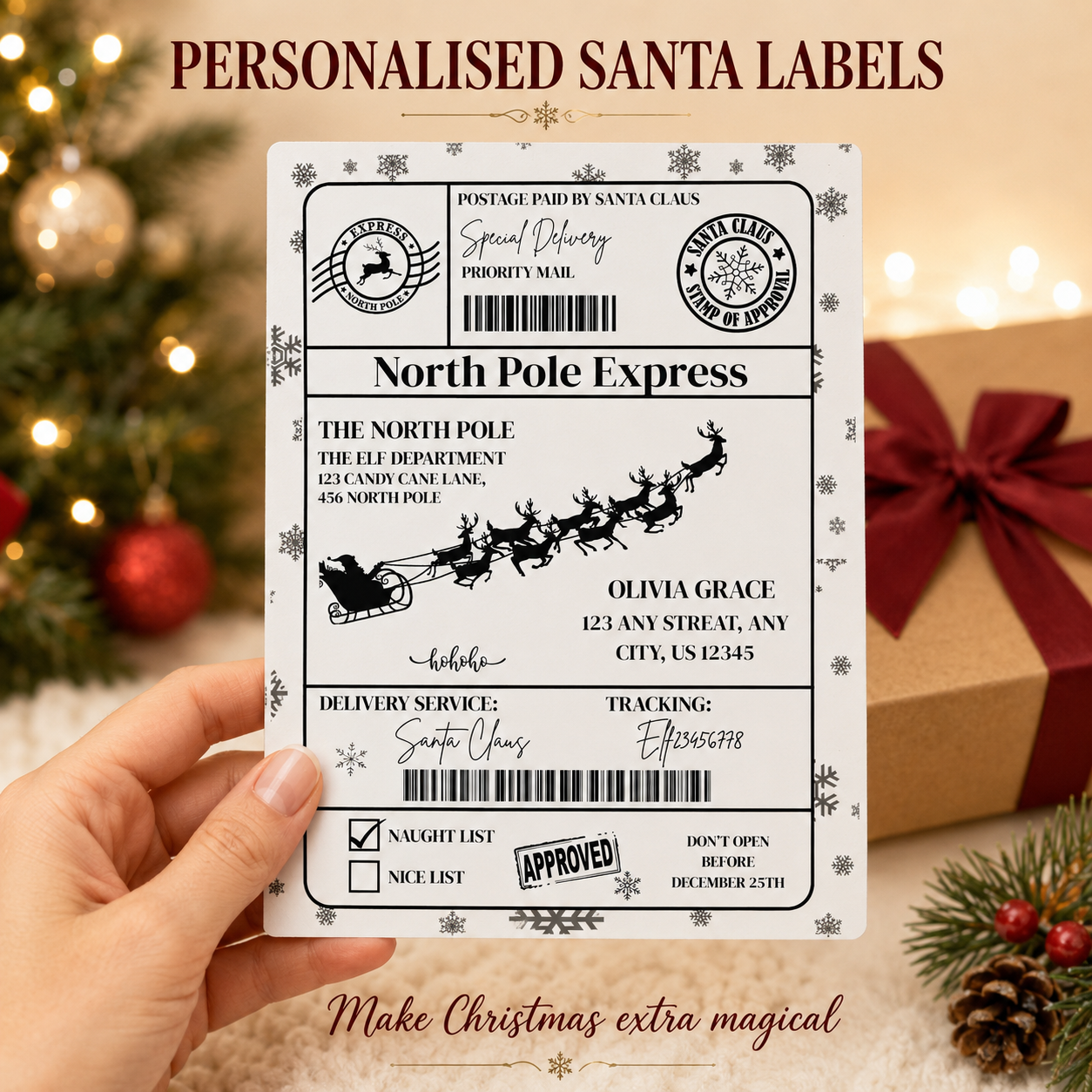 Personalised Santa Label