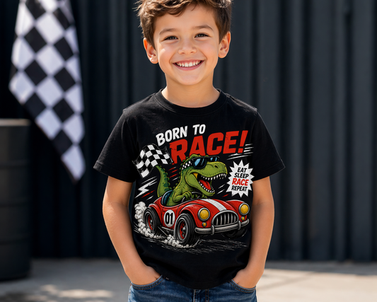 Born to race dinosaur car design T-shirts