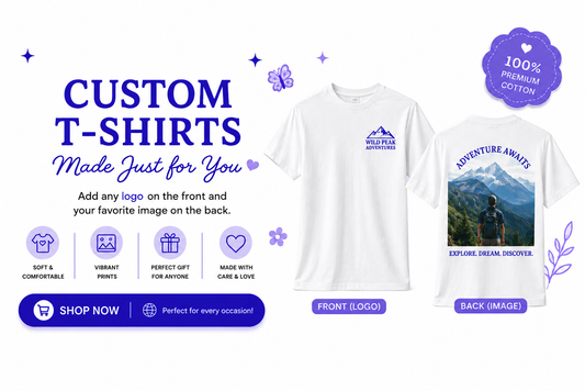 custom logo t-shirts prints front and back