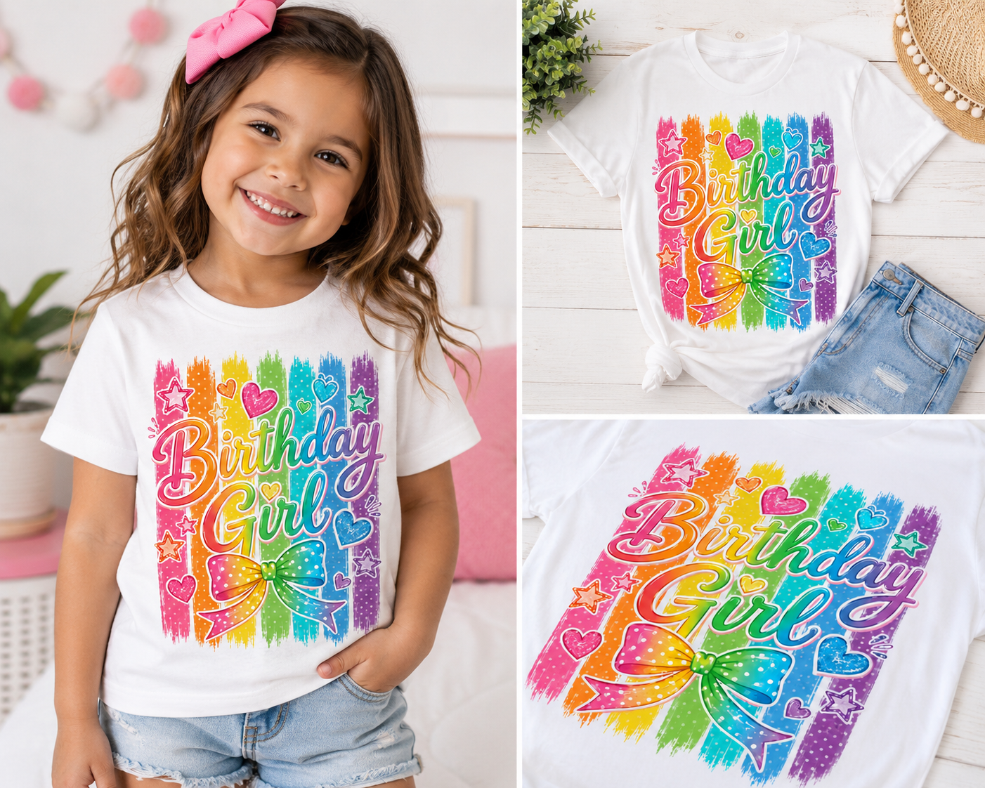 Birthday Girl Rainbow T-shirts