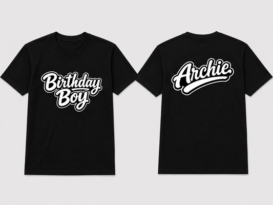 personalised Birthday boy T-shirts custom name on the back