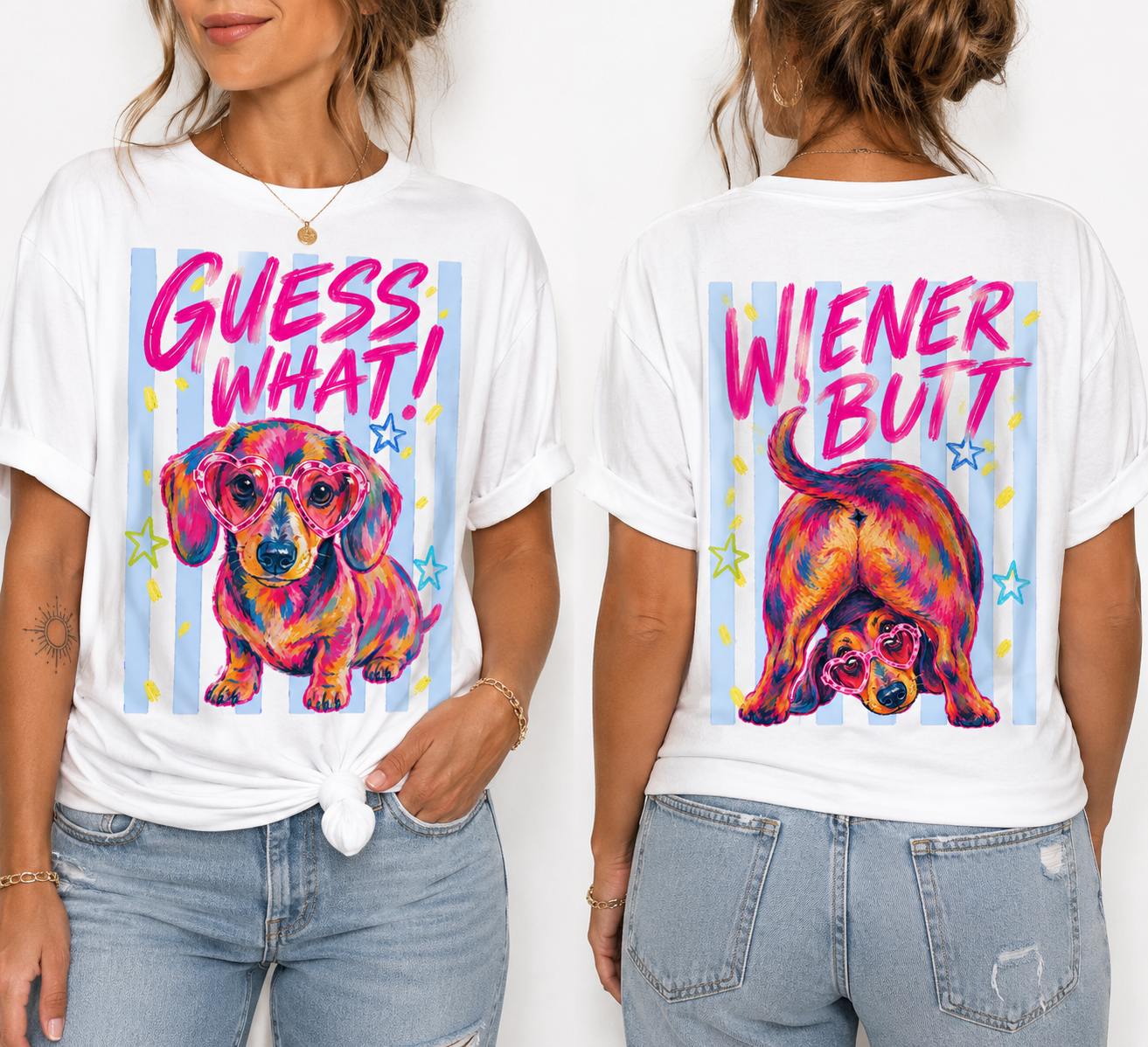 Guess What Weiner Butt -funny Dachshund T-shirt