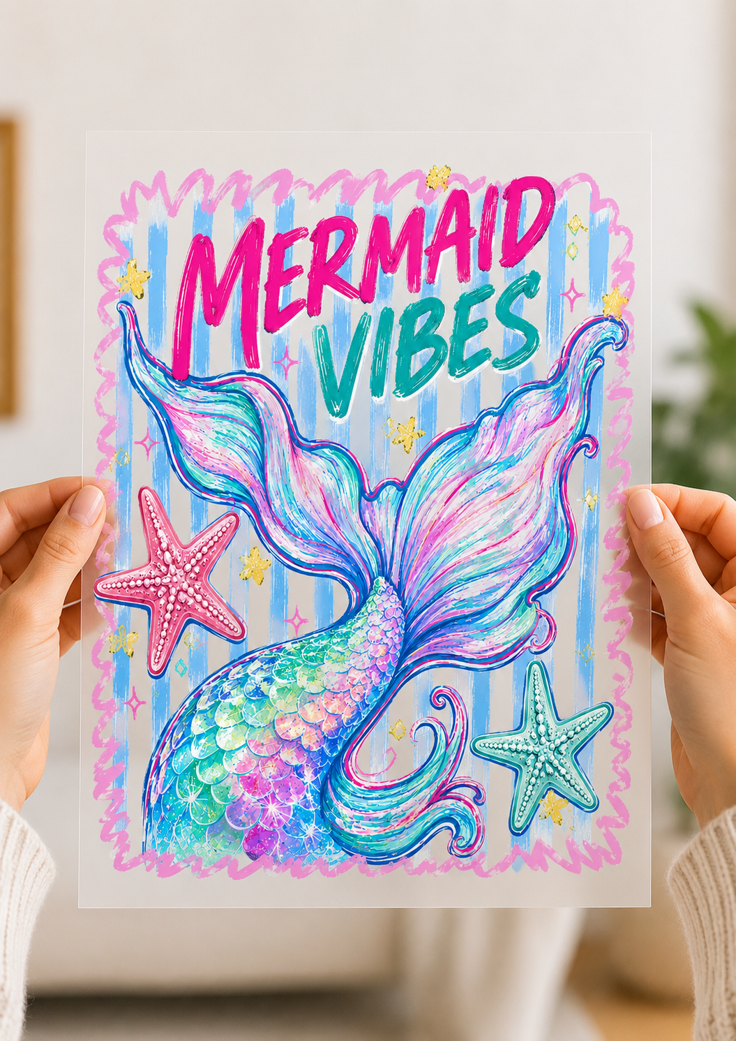 Mermaid vibes DTF Transfers  |ready to press