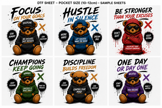 WE print you press dtf sample sheets