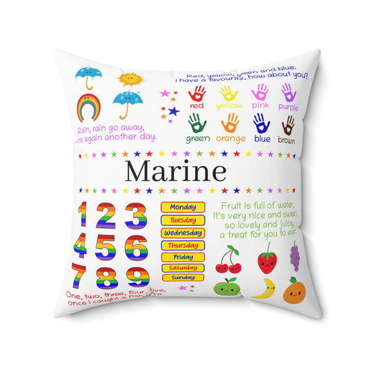personalised childrens learning pillow ,cushion