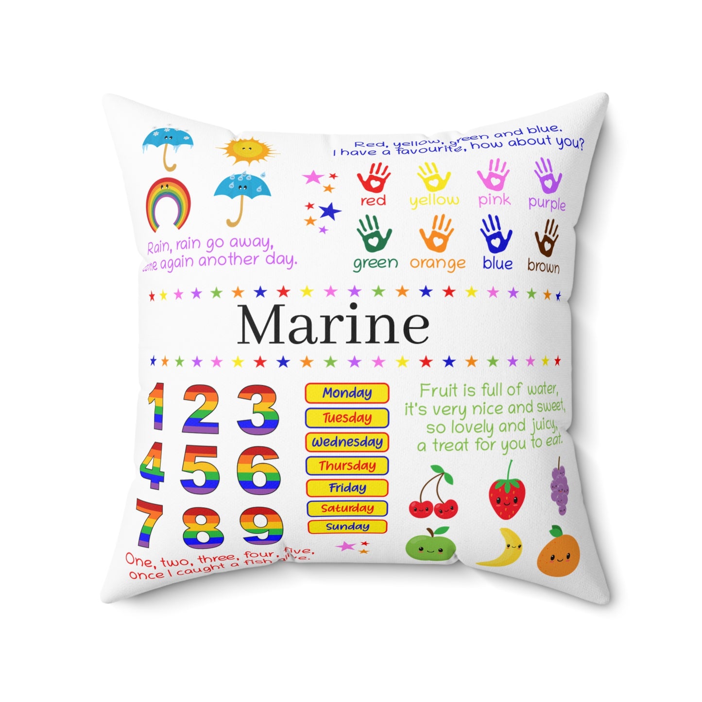 personalised childrens learning pillow ,cushion