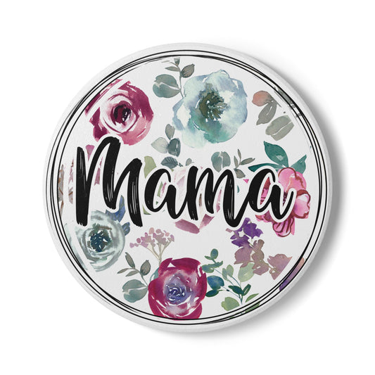 mama round ceramic coasters