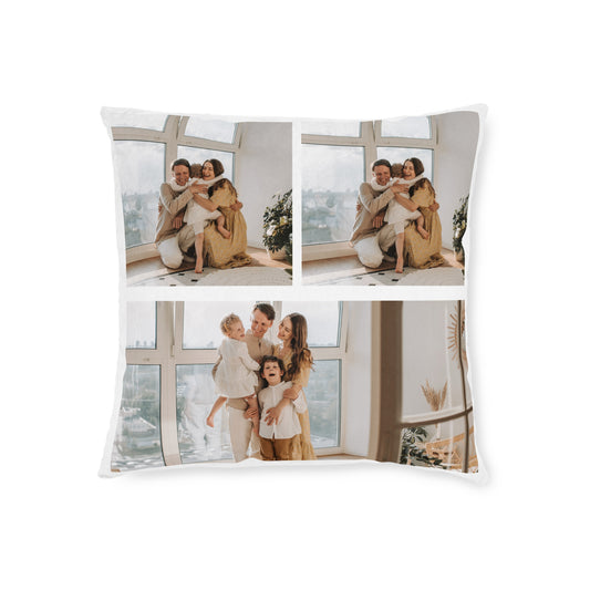 personalised 3 panel memory photo cushion