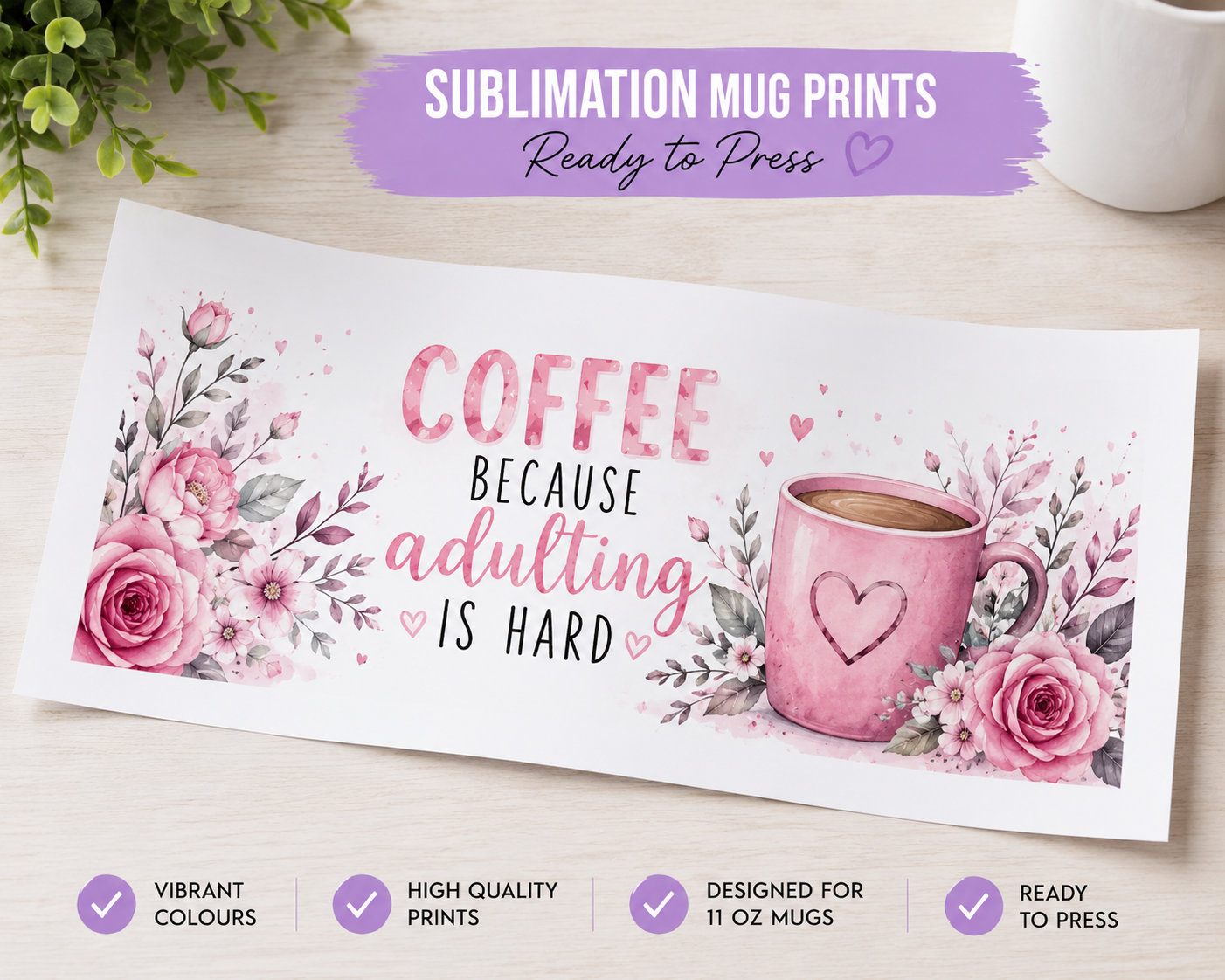 Sublimation mug prints ready to press