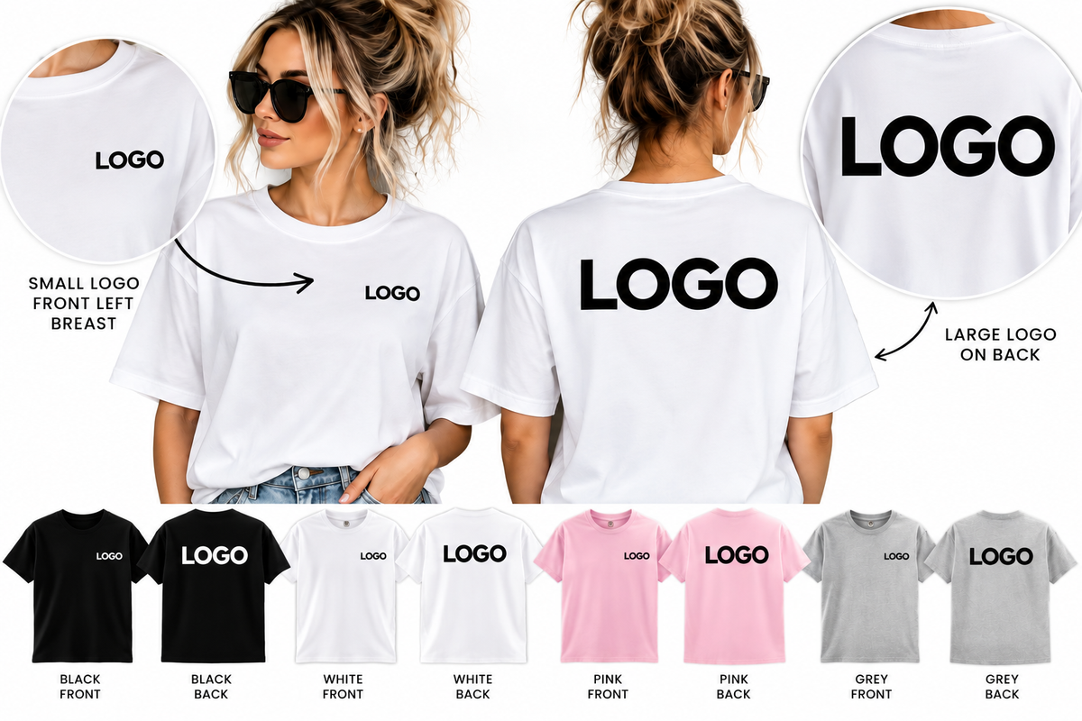 custom logo t-shirts prints front and back