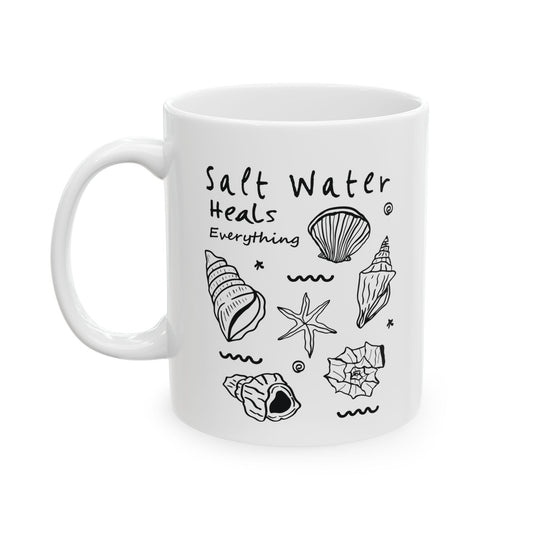 saltwater heals everything ceramic mugs