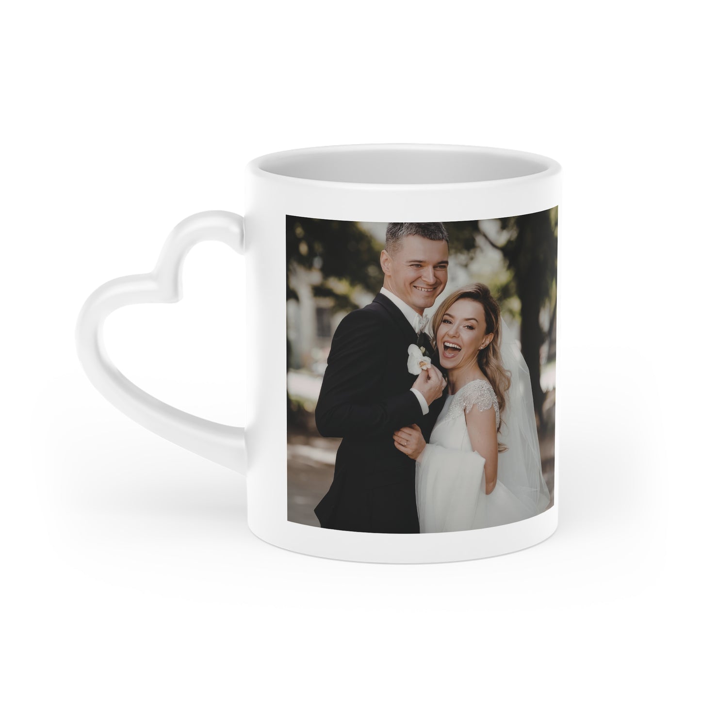 Personalised Heart Handled Photo mug