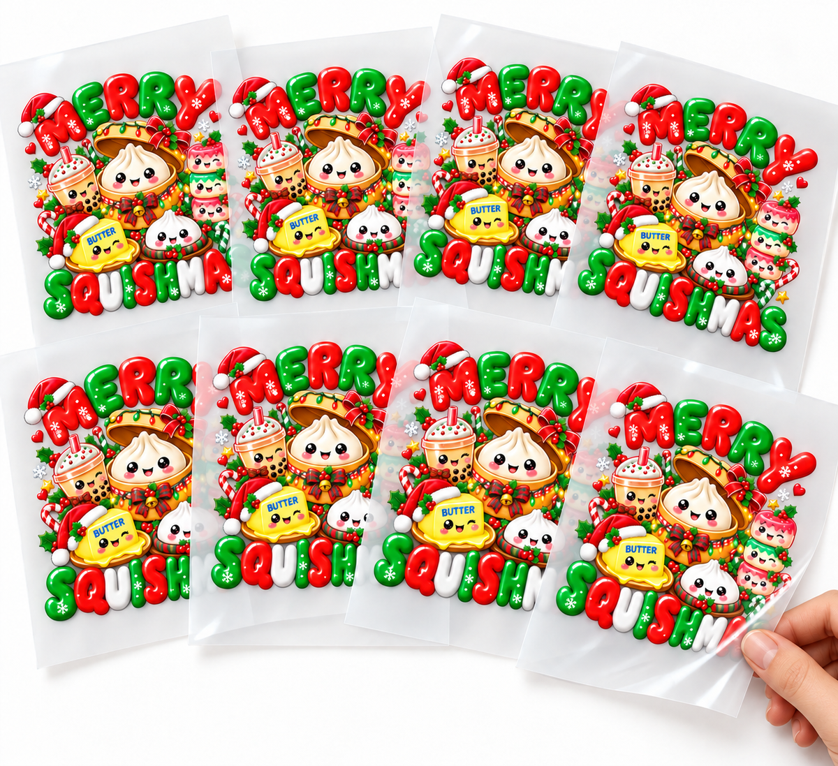 Merry Christmas DTF Transfers Set of 8