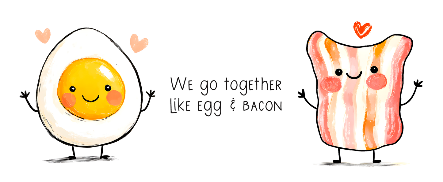 We go together like egg and bacon mug gifts