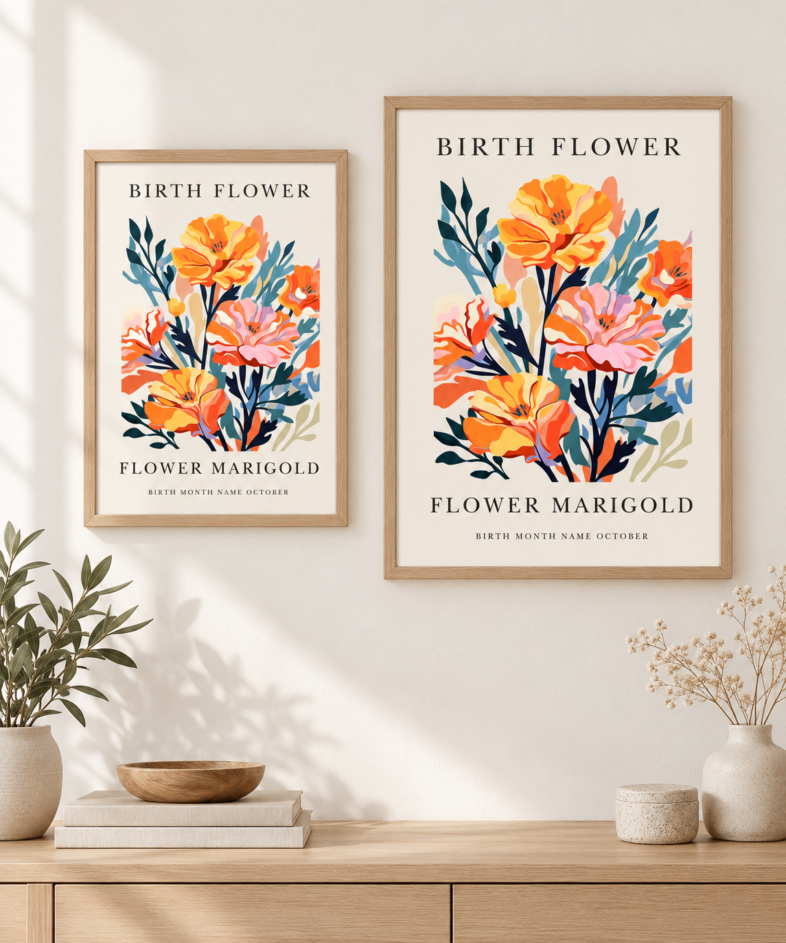 Personalised Birth Month Flower prints