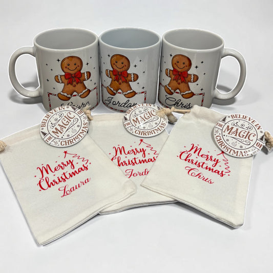 personalised Gingerbread mug gifts sets