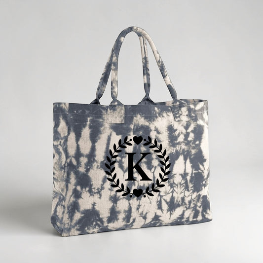 personalised initial tote bags