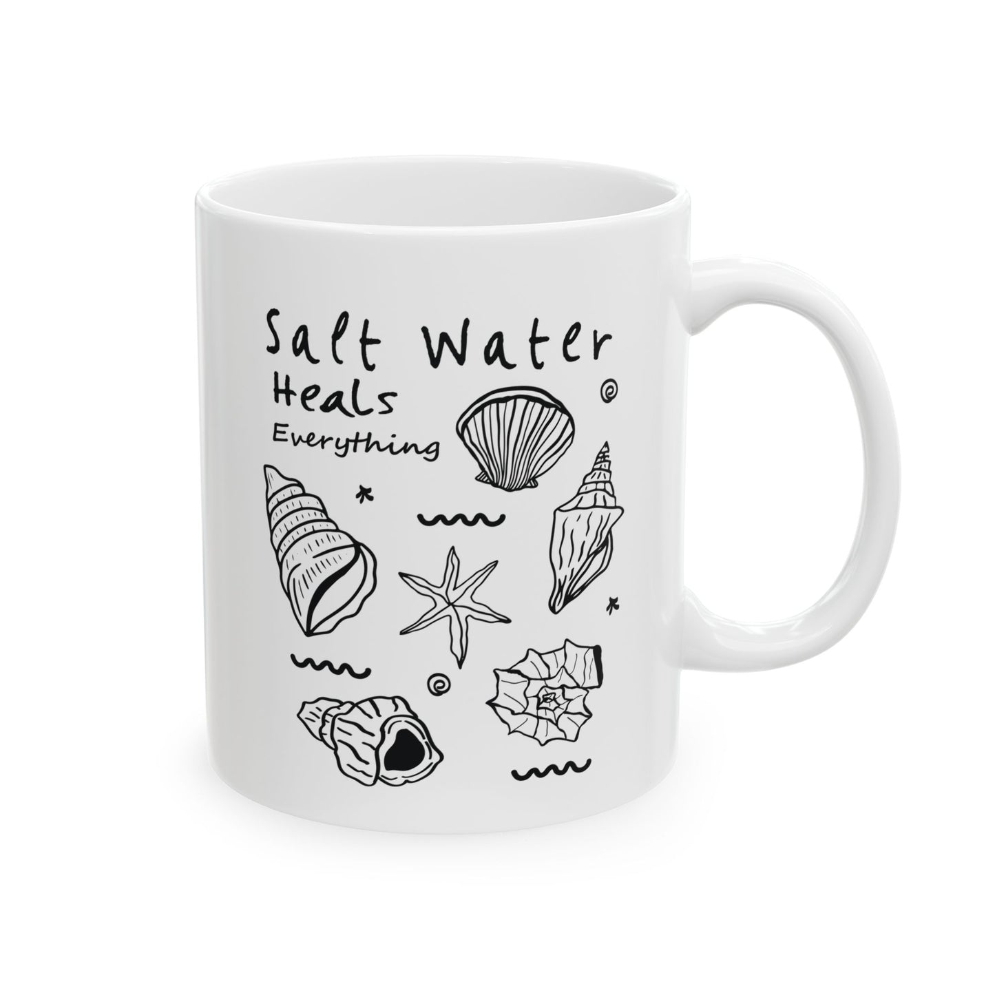 saltwater heals everything ceramic mugs